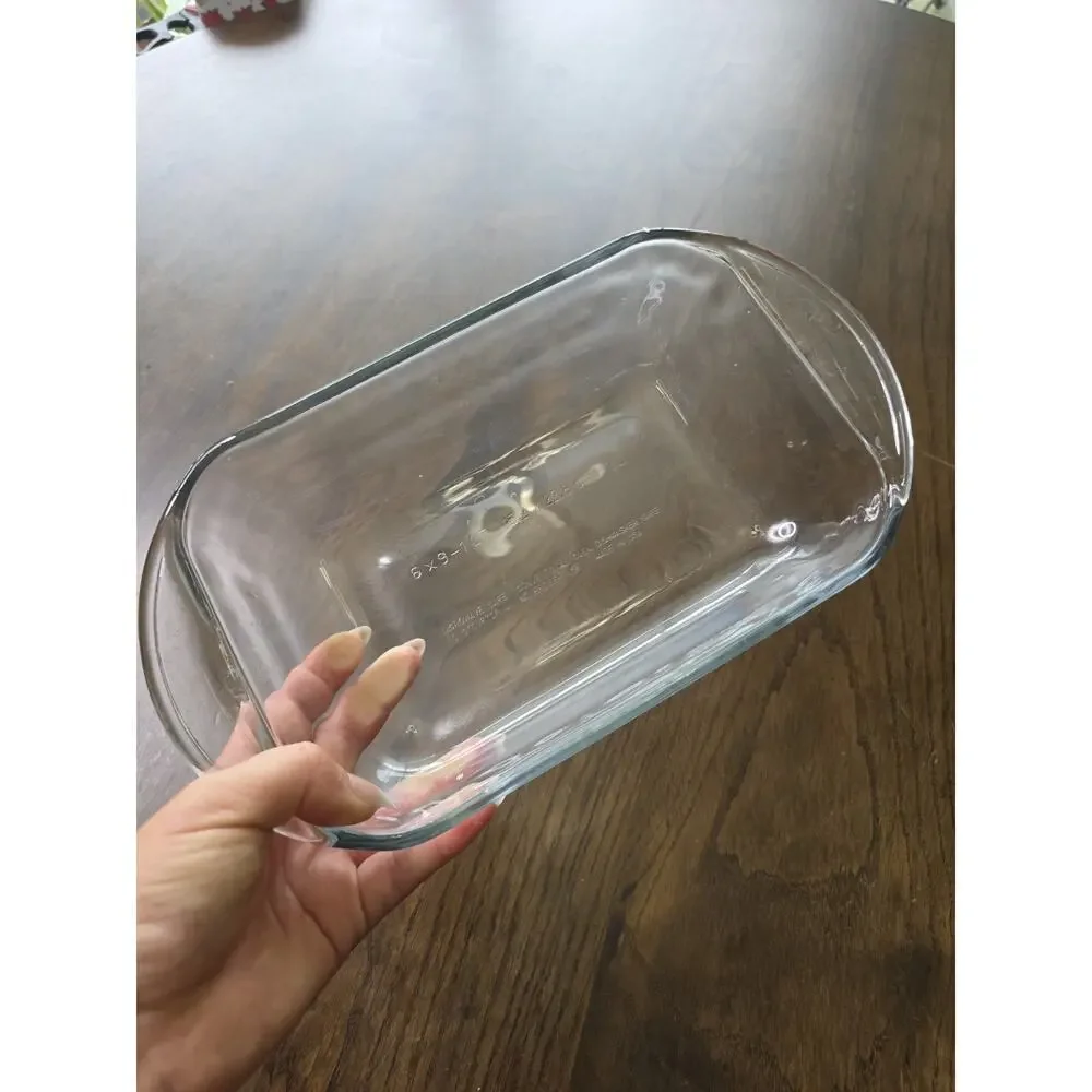 Anchor Hocking Cobalt Clear Glass‎ Baking Casserole Dish 1 Quart 6x9